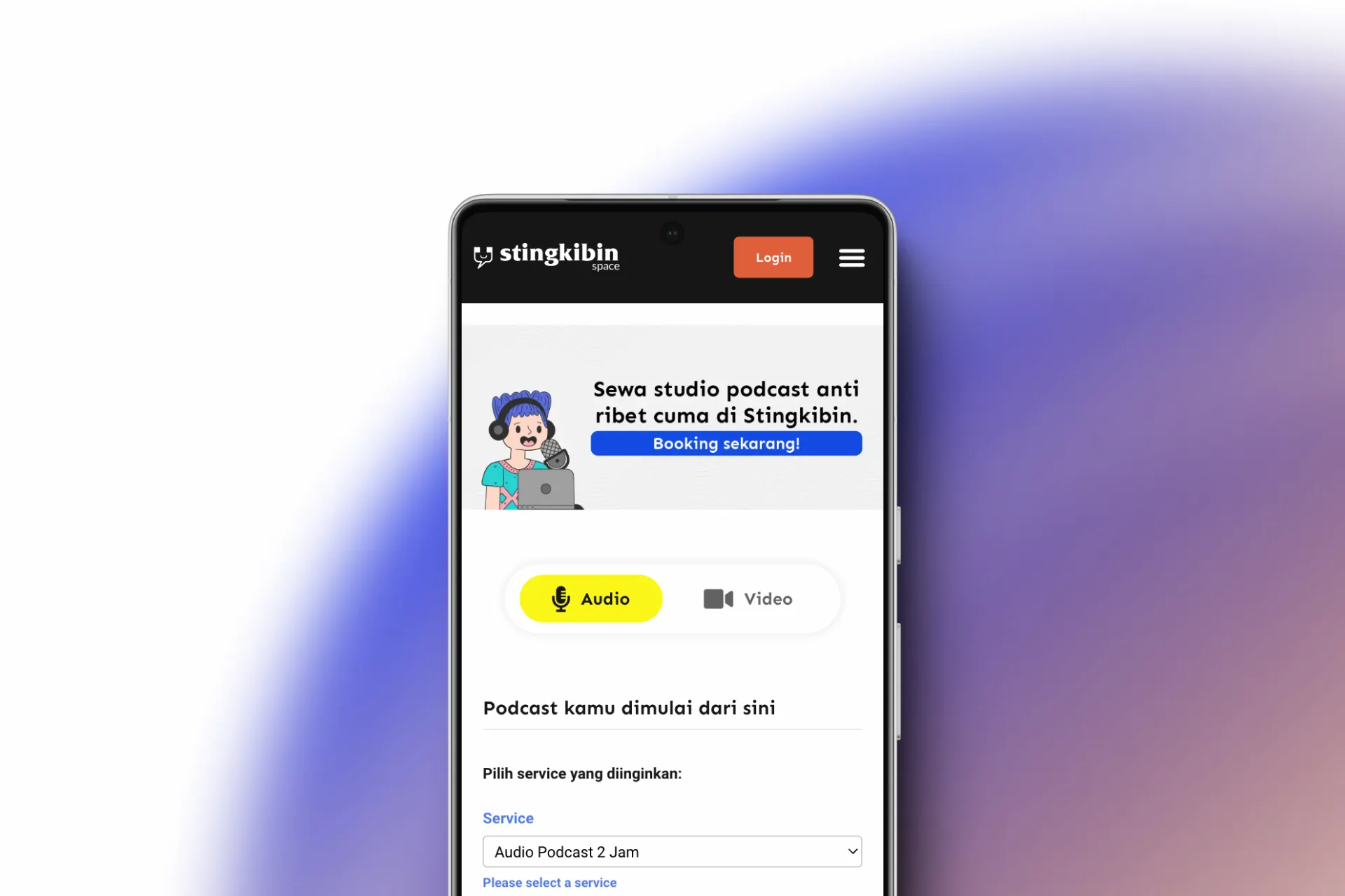 stingkibin booking app hero image